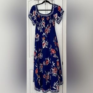 JEALOUS TOMATO DRESS, ROYAL BLUE PRINT, size medium.
